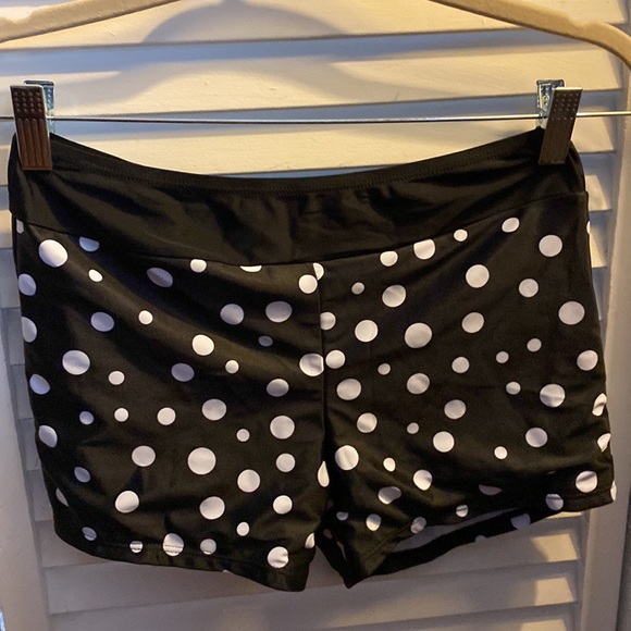 NWOT Yonique SM Black & White Polka Dot 3 Piece Tankini - Picture 7 of 16